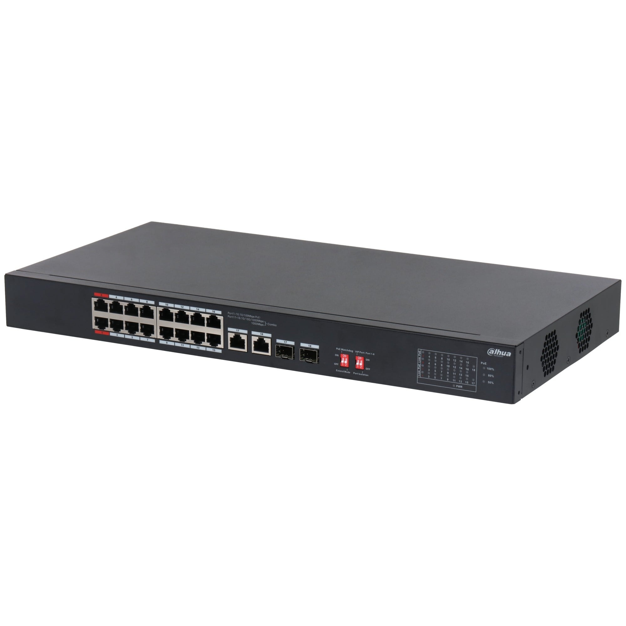 DAHUA Dahua S3218-16ET-135 Switch desktopowy bez zarządzania 18-portowy z 16 portami PoE - RETI | TecnoCARE.net Sabaudia, Latina, Terracina, San Felice Circeo e Pontinia