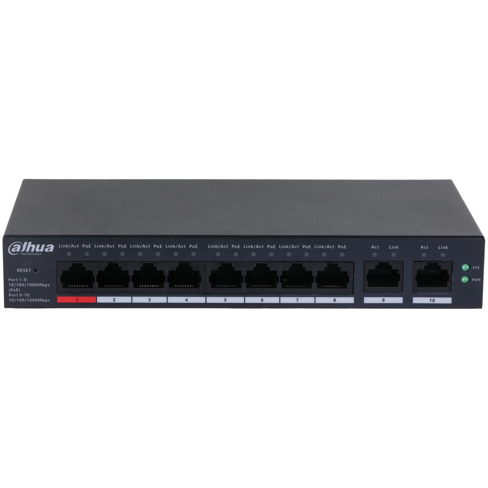 DAHUA Dahua CS4010-8GT-110 10-porto switch desktop gestito in cloud Gigabit con 8 porte PoE - RETI | TecnoCARE.net Sabaudia, Latina, Terracina, San Felice Circeo e Pontinia