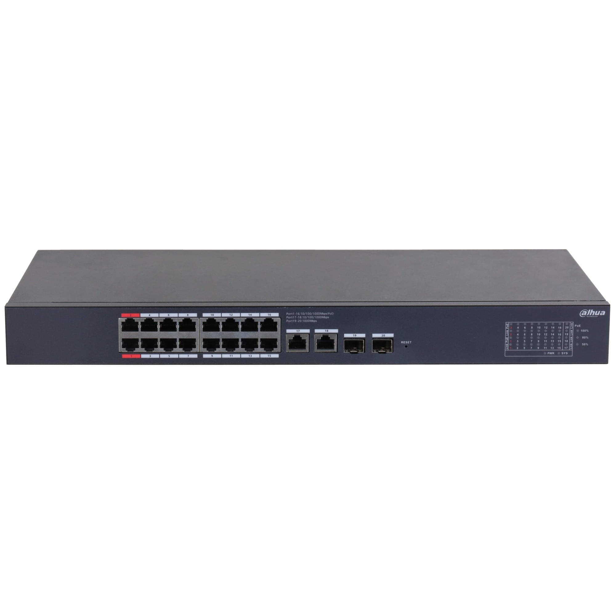 DAHUA Dahua CS4220-16GT-240 Switch desktopowy Gigabit zarządzany w chmurze z 20 portami z 16 portami PoE - RETI | TecnoCARE.net Sabaudia, Latina, Terracina, San Felice Circeo e Pontinia