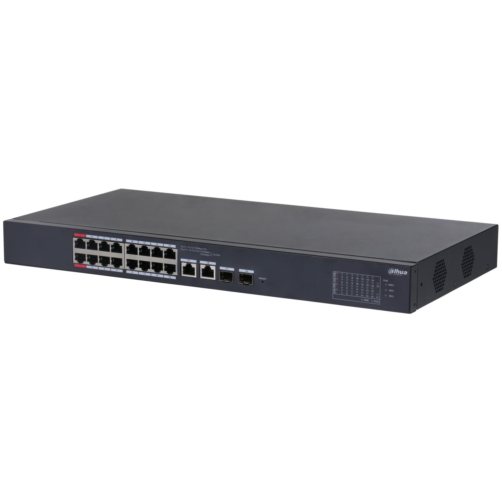 DAHUA Dahua CS4218-16ET-135 Switch desktopowy zarządzany w chmurze z 18 portami i 16 portami PoE - RETI | TecnoCARE.net Sabaudia, Latina, Terracina, San Felice Circeo e Pontinia