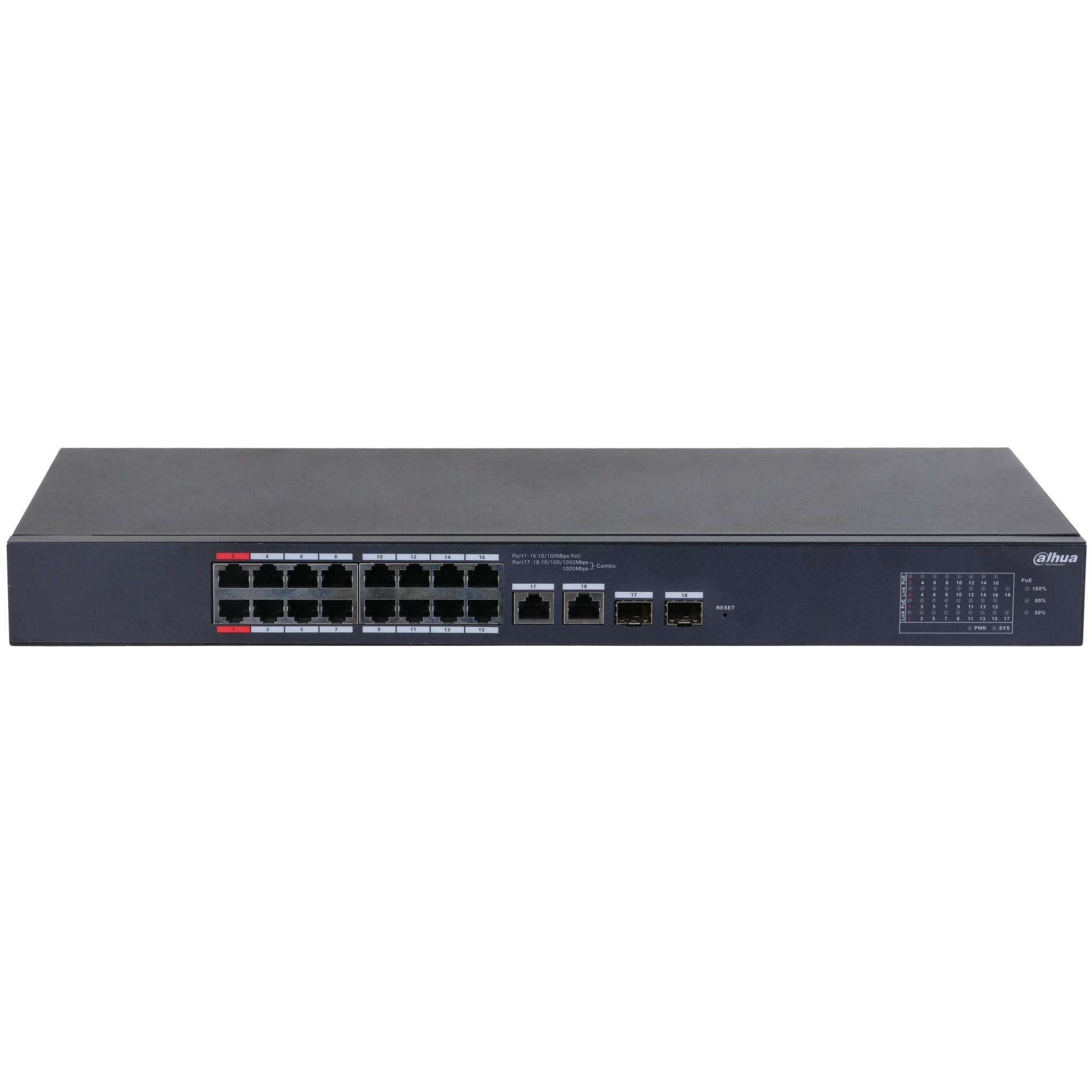 DAHUA Dahua CS4218-16ET-240 Switch desktopowy zarządzany w chmurze z 18 portami z 16 portami PoE - RETI | TecnoCARE.net Sabaudia, Latina, Terracina, San Felice Circeo e Pontinia
