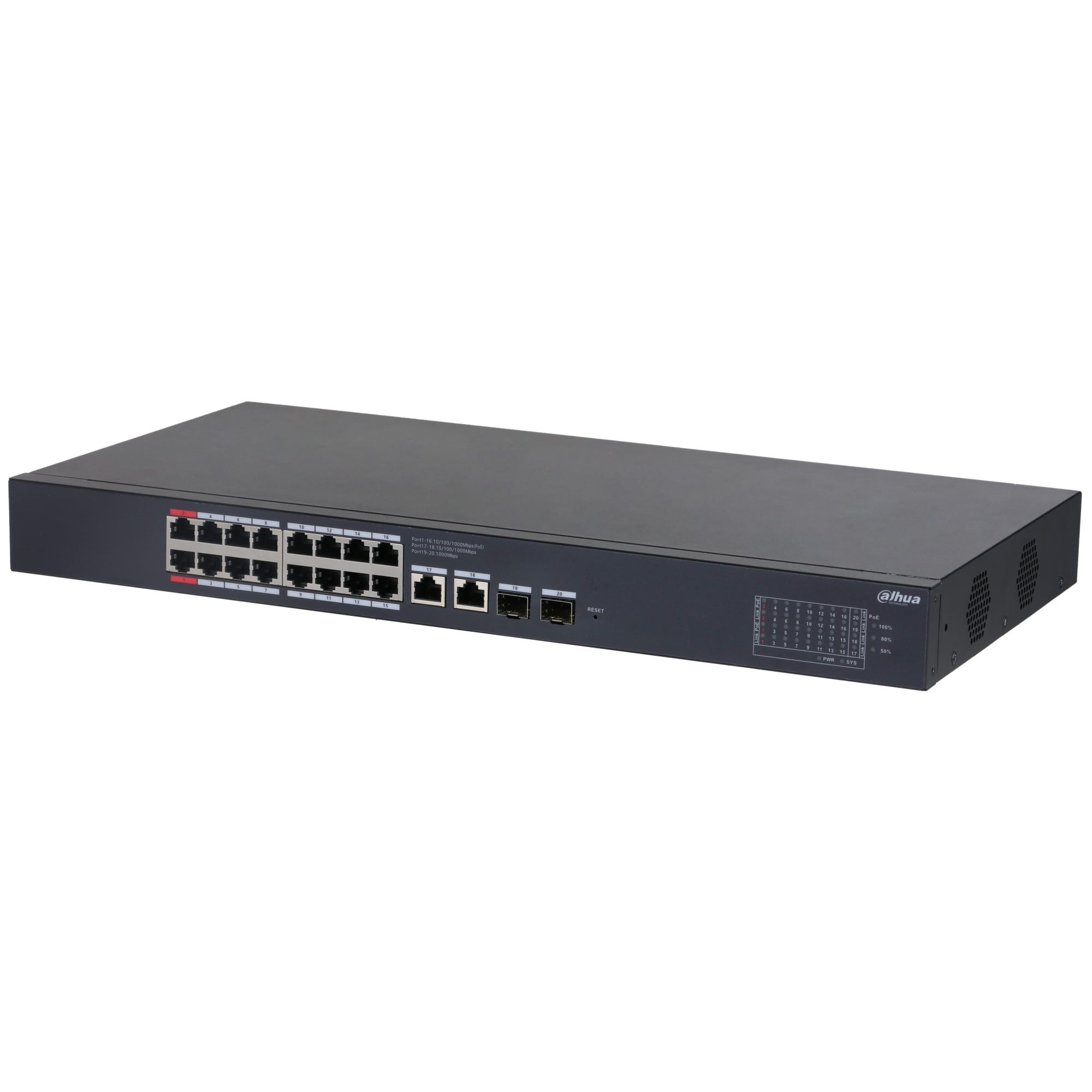 DAHUA Dahua CS4220-16GT-135 Switch Gigabit Desktop a 20 Porte Gestito in Cloud con 16 Porte PoE - RETI | TecnoCARE.net Sabaudia, Latina, Terracina, San Felice Circeo e Pontinia