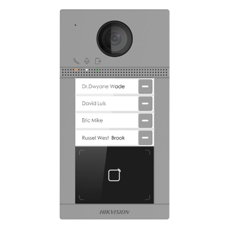 HIKVISION Hikvision DS-KV8413-WME1(C)/Flush Stazione Porta Metallica per Ville a 4 Pulsanti - ACCESSO E CONTROLLO | TecnoCARE.net Sabaudia, Latina, Terracina, San Felice Circeo e Pontinia
