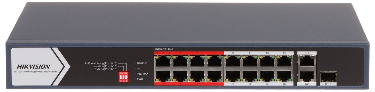 HIKVISION Hikvision DS-3E0318P-E/M(C) Switch POE Fast Ethernet non gestito a 16 porte - RETI | TecnoCARE.net Sabaudia, Latina, Terracina, San Felice Circeo e Pontinia