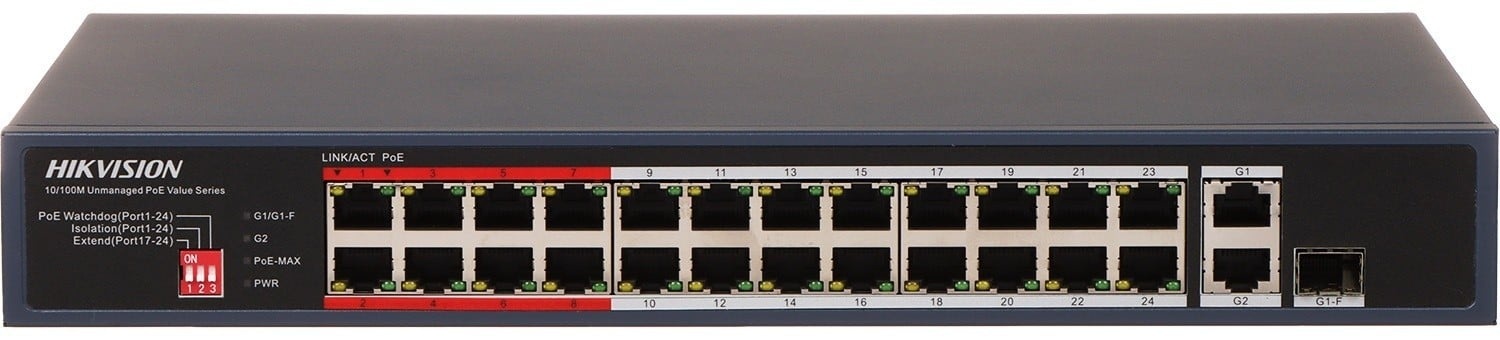 HIKVISION Hikvision DS-3E0326P-E/M(C) 24 Port Fast Ethernet Unmanaged POE Switch - RETI | TecnoCARE.net Sabaudia, Latina, Terracina, San Felice Circeo e Pontinia