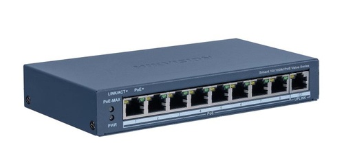 HIKVISION HIKVISION SWITCH 8P 10/100M RJ45 POE PORTS + 1P GIGABIT RJ45 PORT, 802.3AF/AT, POE POWER BUDGET  60W - SWITCH E HUB | TecnoCARE.net Sabaudia, Latina, Terracina, San Felice Circeo e Pontinia