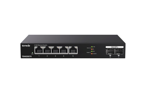 TENDA TENDA SWITCH UNMANAGED DESKTOP, 5*2.5GE + 2*10G SFP - SWITCH E HUB | TecnoCARE.net Sabaudia, Latina, Terracina, San Felice Circeo e Pontinia