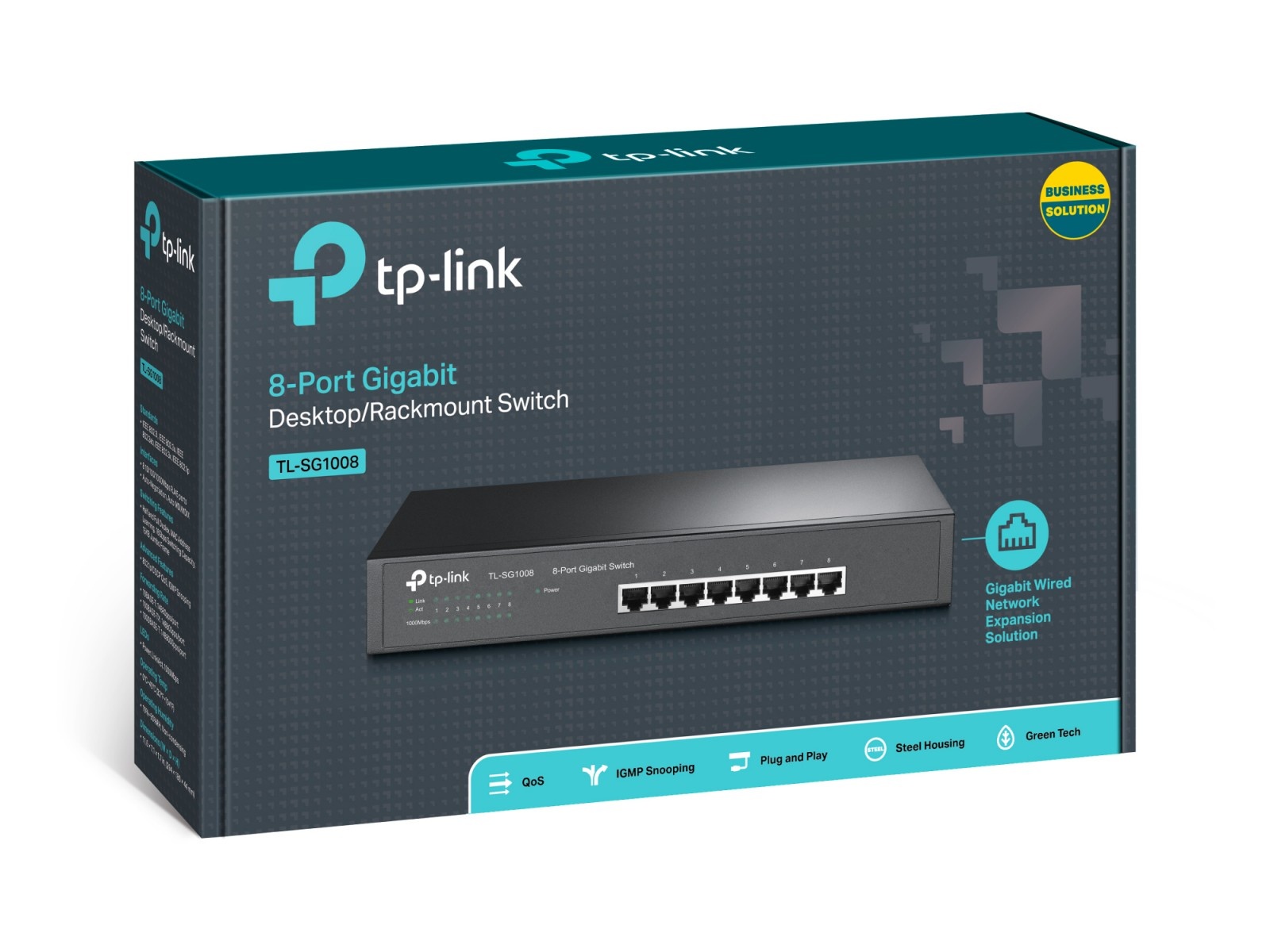 TP-LINK TP-Link TL-SG1008 switch di rete Non gestito Gigabit Ethernet (10/100/1000) Nero - RETI | TecnoCARE.net Sabaudia, Latina, Terracina, San Felice Circeo e Pontinia