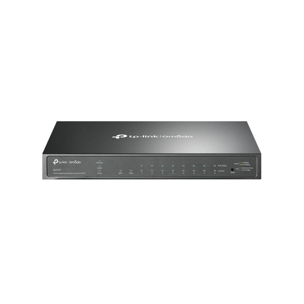 TP-LINK TP-Link SG2210P (TL-SG2210P) JetStream™ 8-Port Gigabit Smart PoE+ Switch with 2 SFP Slots - RETI | TecnoCARE.net Sabaudia, Latina, Terracina, San Felice Circeo e Pontinia