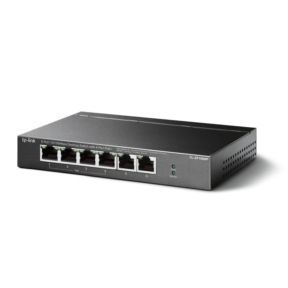 TP-LINK TP-Link TL-SF1006P switch di rete Non gestito Fast Ethernet (10/100) Supporto Power over Ethernet (PoE) Nero - RETI | TecnoCARE.net Sabaudia, Latina, Terracina, San Felice Circeo e Pontinia