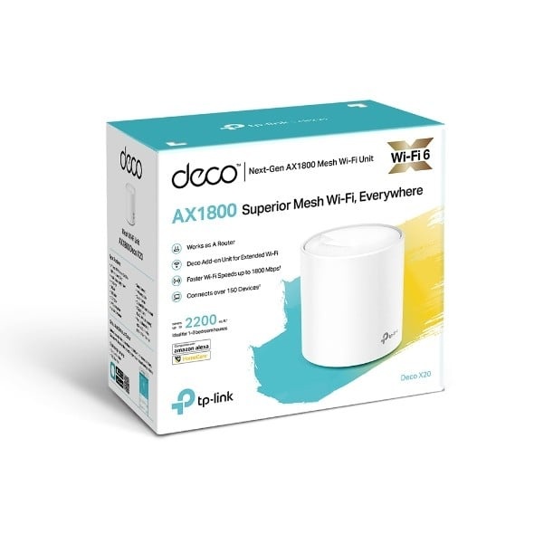 TP-LINK TP-Link Deco X20 (1-pack) Dual-band (2.4 GHz/5 GHz) Wi-Fi 5 (802.11ac) Bianco 2 Interno - RETI | TecnoCARE.net Sabaudia, Latina, Terracina, San Felice Circeo e Pontinia