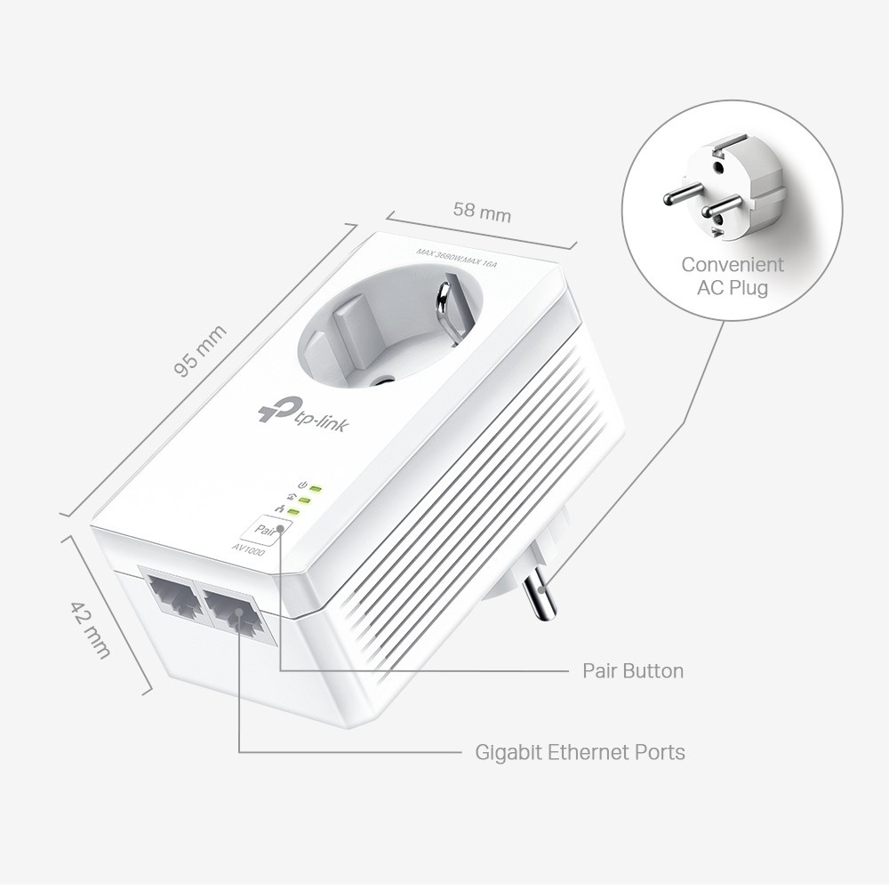 TP-LINK TP-Link TL-PA7027P KIT adattatore di rete PowerLine 1000 Mbit/s Collegamento ethernet LAN Bianco 2 pz - RETI | TecnoCARE.net Sabaudia, Latina, Terracina, San Felice Circeo e Pontinia