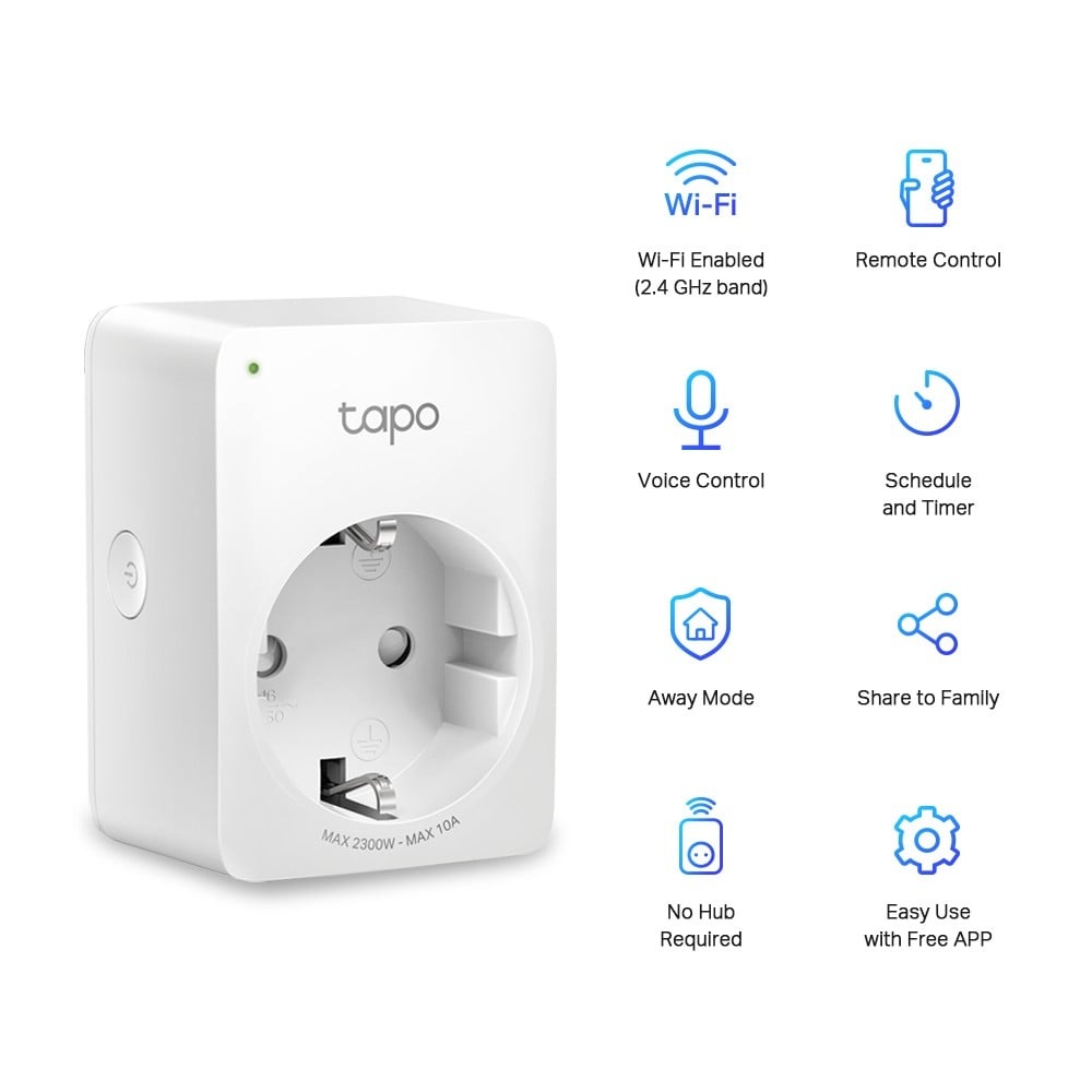 TP-LINK TP-Link Tapo P100 Presa Wi-Fi Intelligente per Interni Controllo della Presa Senza Fili - DISPOSITIVI SMART PER LA CASA | TecnoCARE.net Sabaudia, Latina, Terracina, San Felice Circeo e Pontinia