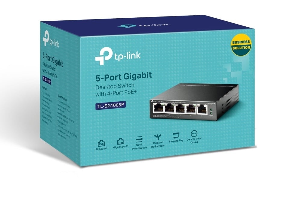 TP-LINK TP-Link TL-SG1005P Non gestito Gigabit Ethernet (10/100/1000) Supporto Power over Ethernet (PoE) Nero - RETI | TecnoCARE.net Sabaudia, Latina, Terracina, San Felice Circeo e Pontinia
