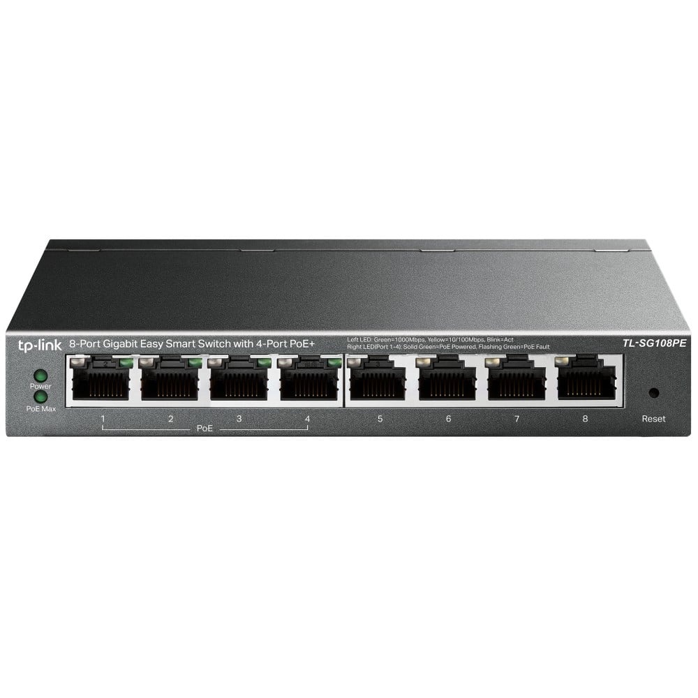 TP-LINK TP-Link TL-SG108PE Gestito L2 Gigabit Ethernet (10/100/1000) Supporto Power over Ethernet (PoE) Nero - RETI | TecnoCARE.net Sabaudia, Latina, Terracina, San Felice Circeo e Pontinia