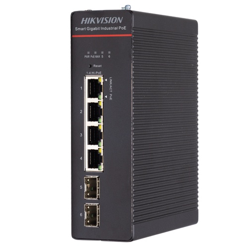 HIKVISION HIKVISION SWITCH INDUSTRIALE SMART MANAGED GIGABIT HI-POE 4 PORTS - SWITCH E HUB | TecnoCARE.net Sabaudia, Latina, Terracina, San Felice Circeo e Pontinia