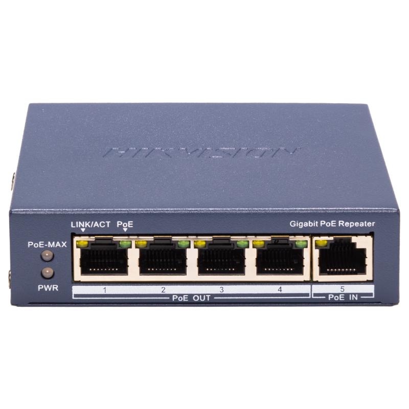 HIKVISION SWITCH HIKVISION GIGABIT POE REPEATER 4 x GIGABIT POE PORT (OUTPUT),1 x GIGABIT POE PORT (INPUT), PO - SWITCH E HUB | TecnoCARE.net Sabaudia, Latina, Terracina, San Felice Circeo e Pontinia
