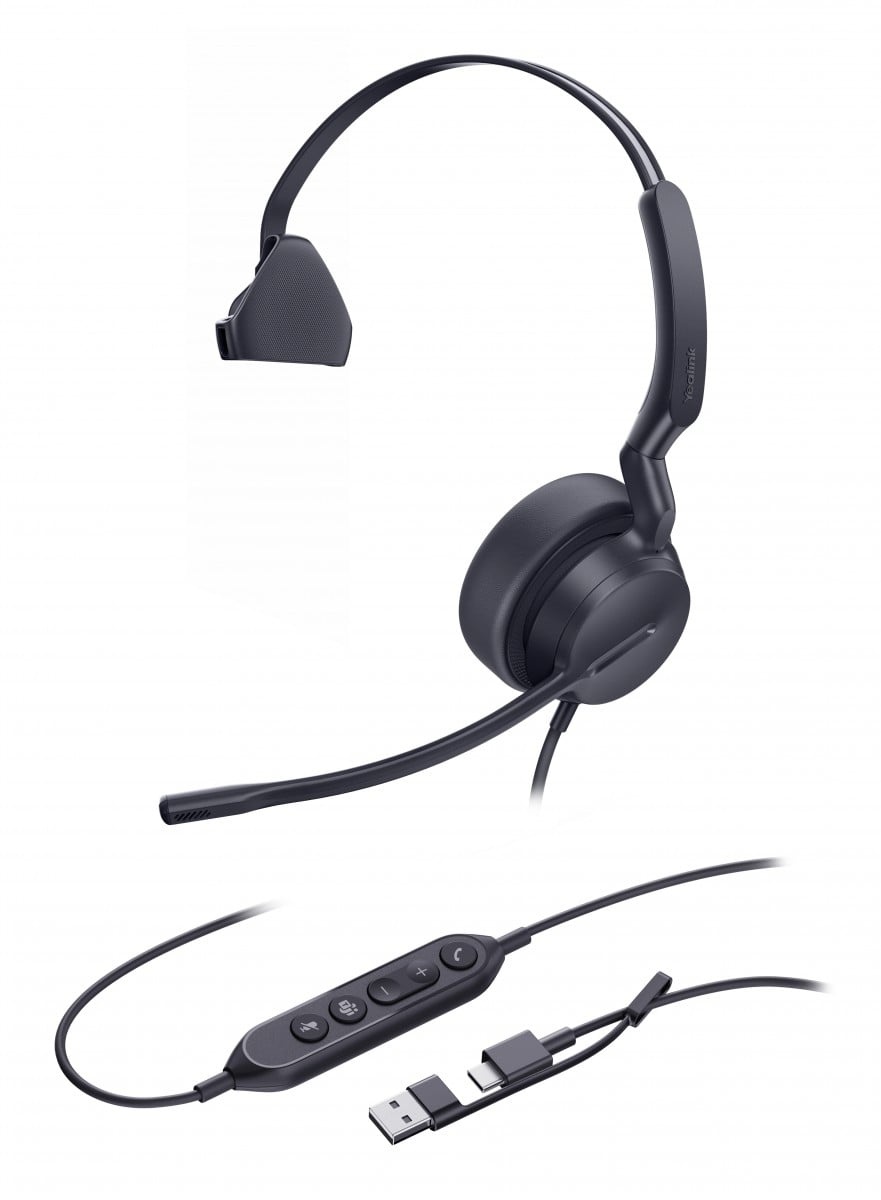YEALINK Yealink UH42 Mono Teams USB-C/A Auricolare Cablato A Padiglione Musica e Chiamate USB Type-C / USB Type-A Nero - AUDIO E CUFFIE PORTATILI | TecnoCARE.net Sabaudia, Latina, Terracina, San Felice Circeo e Pontinia