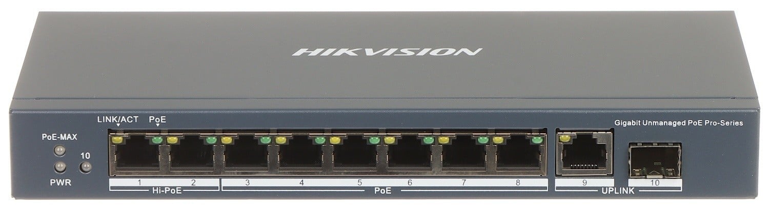 HIKVISION Hikvision DS-3E0510HP-E 8 Port Gigabit Unmanaged POE Switch - RETI | TecnoCARE.net Sabaudia, Latina, Terracina, San Felice Circeo e Pontinia