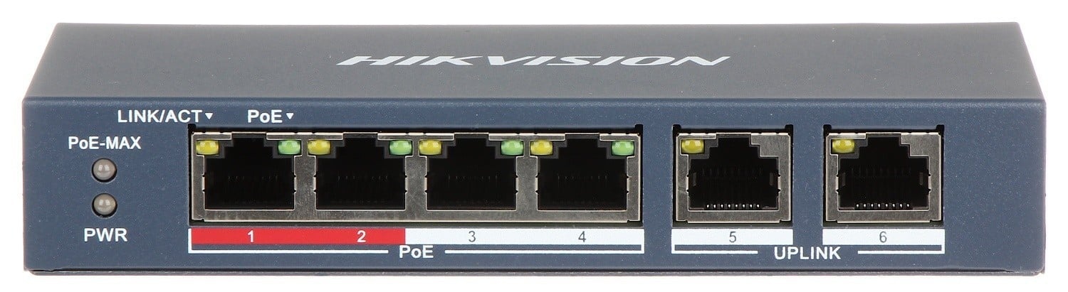 HIKVISION Hikvision DS-3E0106P-E/M 4 Port Fast Ethernet Unmanaged POE Switch - RETI | TecnoCARE.net Sabaudia, Latina, Terracina, San Felice Circeo e Pontinia