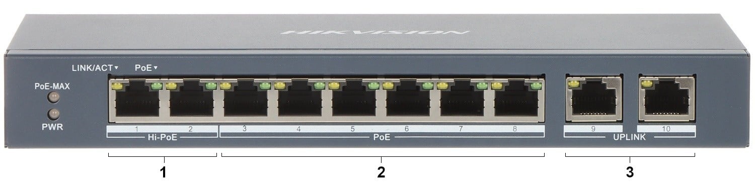 HIKVISION Hikvision DS-3E1310HP-EI 8 Port Fast Ethernet Smart POE Switch - RETI | TecnoCARE.net Sabaudia, Latina, Terracina, San Felice Circeo e Pontinia