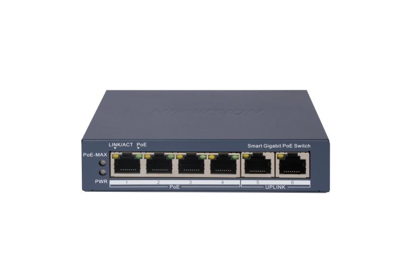 HIKVISION HIKVISION SWITCH L2, SMART MANAGED, 4 GIGABIT RJ45 POE PORTS, 2 GIGABIT RJ45 PORT, 802.3AF/AT, POE P - SWITCH E HUB | TecnoCARE.net Sabaudia, Latina, Terracina, San Felice Circeo e Pontinia