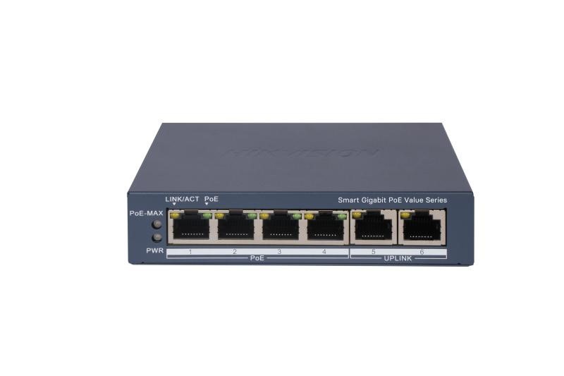 HIKVISION HIKVISION SWITCH L2, SMART MANAGED, 4 GIGABIT RJ45 POE PORTS, 2 GIGABIT RJ45 PORT, 802.3AF/AT, POE P - SWITCH E HUB | TecnoCARE.net Sabaudia, Latina, Terracina, San Felice Circeo e Pontinia