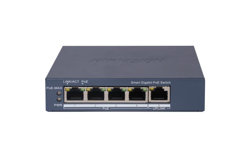 HIKVISION Hikvision DS-3E1505P-EI(O-STD) Switch POE Gigabit Smart a 4 porte - RETI | TecnoCARE.net Sabaudia, Latina, Terracina, San Felice Circeo e Pontinia