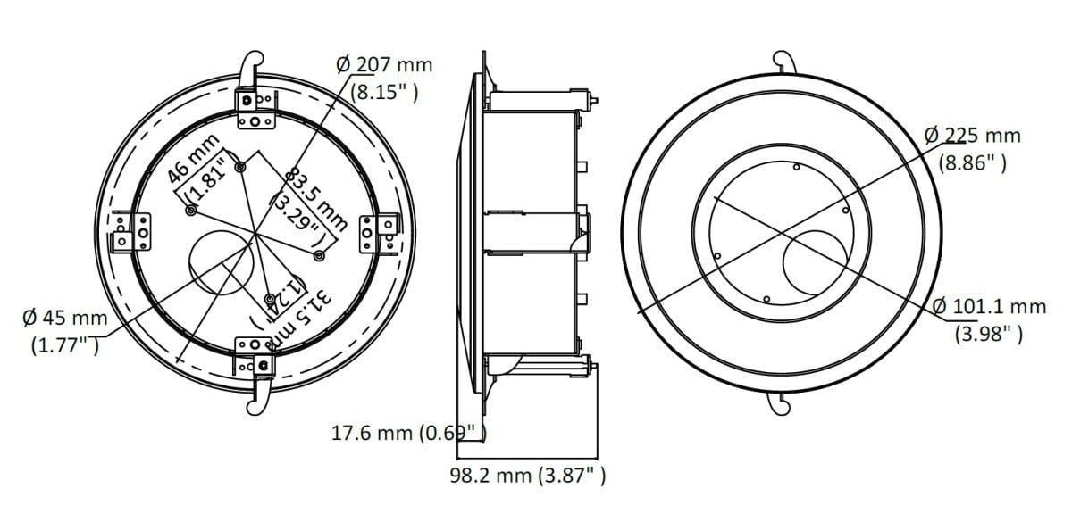 HIKVISION Hikvision DS-1227ZJ-DM37 In-ceiling mount - SISTEMI DI SORVEGLIANZA | TecnoCARE.net Sabaudia, Latina, Terracina, San Felice Circeo e Pontinia