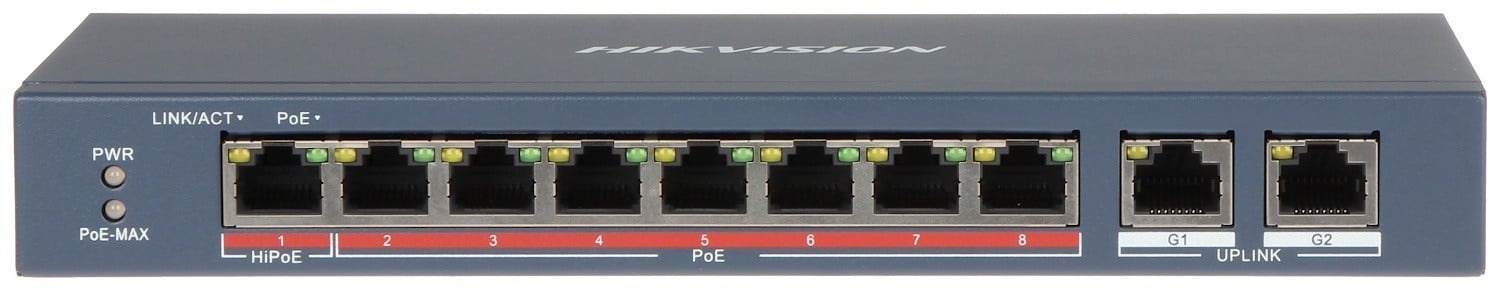 HIKVISION Hikvision DS-3E0310HP-E 8 Port Fast Ethernet Unmanaged POE Switch - RETI | TecnoCARE.net Sabaudia, Latina, Terracina, San Felice Circeo e Pontinia