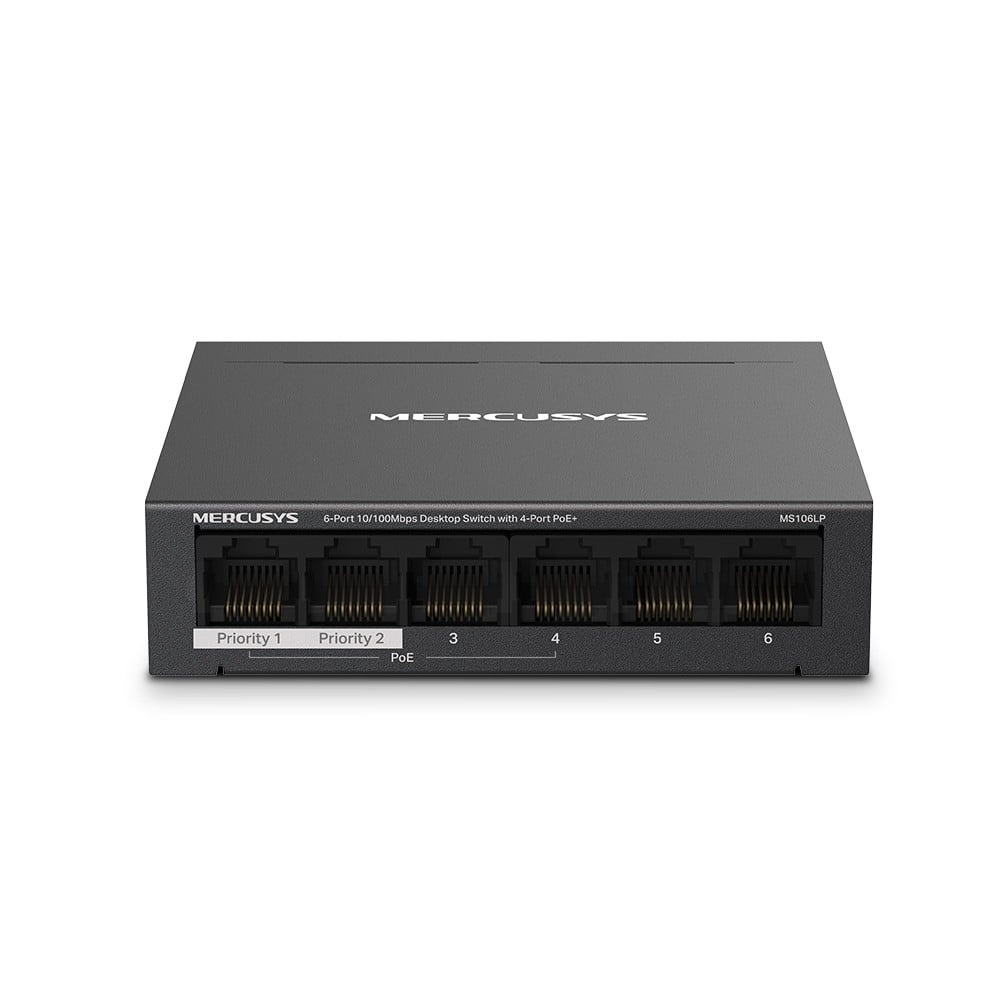 TP-LINK Mercusys MS106LP switch di rete Gestito Fast Ethernet (10/100) Supporto Power over Ethernet (PoE) Nero - RETI | TecnoCARE.net Sabaudia, Latina, Terracina, San Felice Circeo e Pontinia