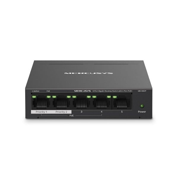 TP-LINK Mercusys MS105GP switch di rete Gigabit Ethernet (10/100/1000) Supporto Power over Ethernet (PoE) Nero - RETI | TecnoCARE.net Sabaudia, Latina, Terracina, San Felice Circeo e Pontinia