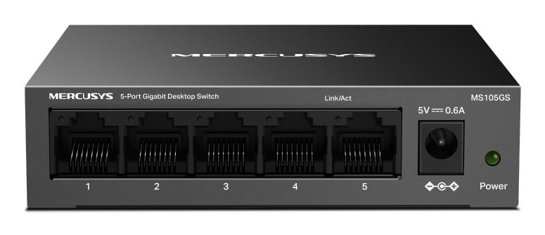 TP-LINK Mercusys MS105GS switch di rete Non gestito Gigabit Ethernet (10/100/1000) Nero - RETI | TecnoCARE.net Sabaudia, Latina, Terracina, San Felice Circeo e Pontinia