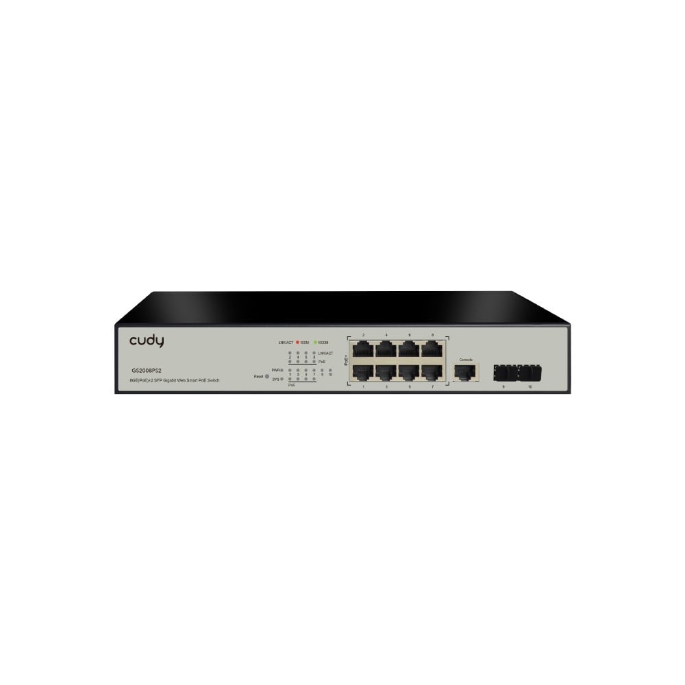 CUDY Cudy GS2008PS2 switch di rete Gestito L2 Gigabit Ethernet (10/100/1000) Supporto Power over Ethernet (PoE) Nero - RETI | TecnoCARE.net Sabaudia, Latina, Terracina, San Felice Circeo e Pontinia