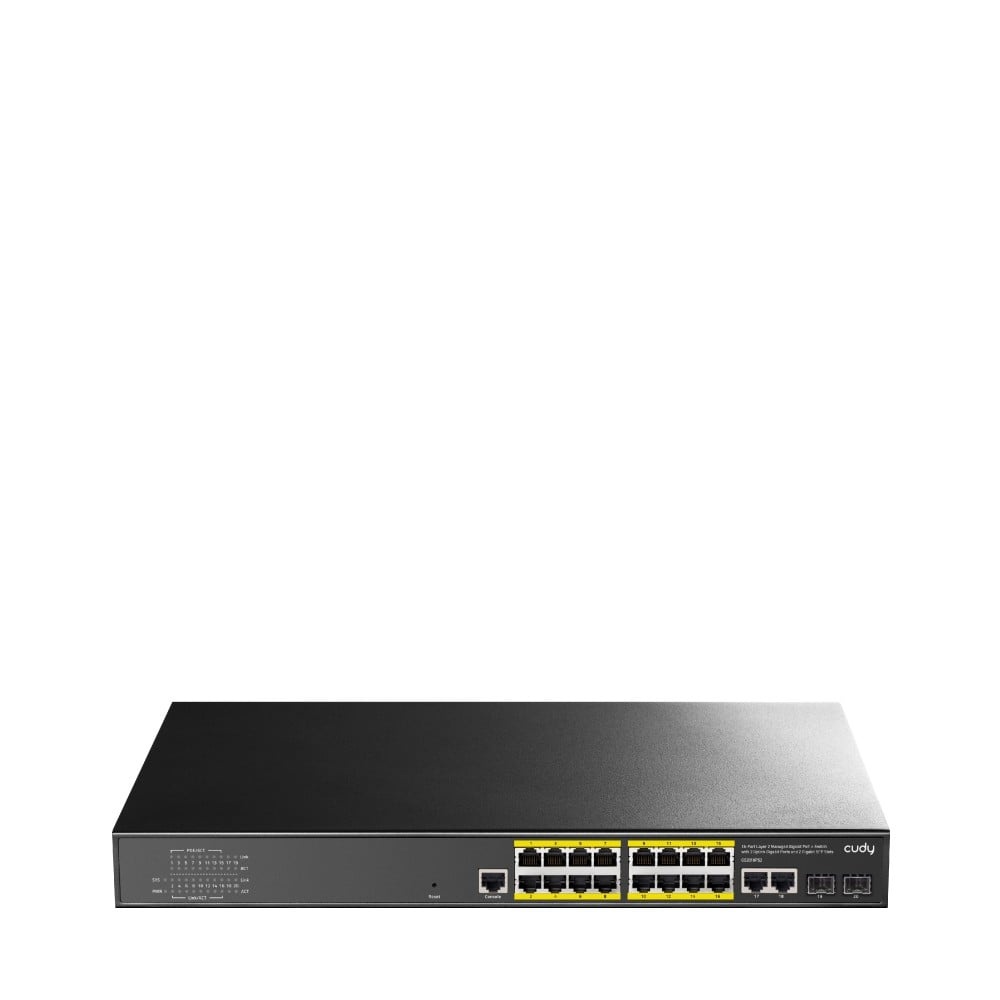 CUDY Cudy GS2018PS2 Gestito L2 Gigabit Ethernet (10/100/1000) Supporto Power over Ethernet (PoE) 1U Nero - RETI | TecnoCARE.net Sabaudia, Latina, Terracina, San Felice Circeo e Pontinia