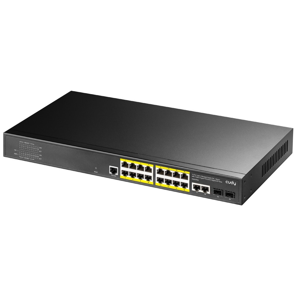 CUDY Cudy GS2018PS2 Gestito L2 Gigabit Ethernet (10/100/1000) Supporto Power over Ethernet (PoE) 1U Nero - RETI | TecnoCARE.net Sabaudia, Latina, Terracina, San Felice Circeo e Pontinia