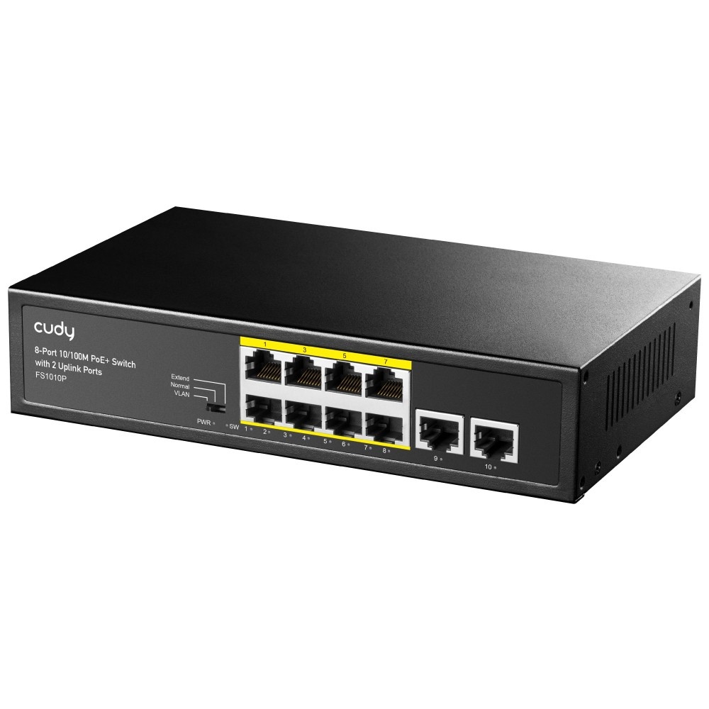 CUDY Cudy FS1010P switch di rete Fast Ethernet (10/100) Supporto Power over Ethernet (PoE) Nero - RETI | TecnoCARE.net Sabaudia, Latina, Terracina, San Felice Circeo e Pontinia