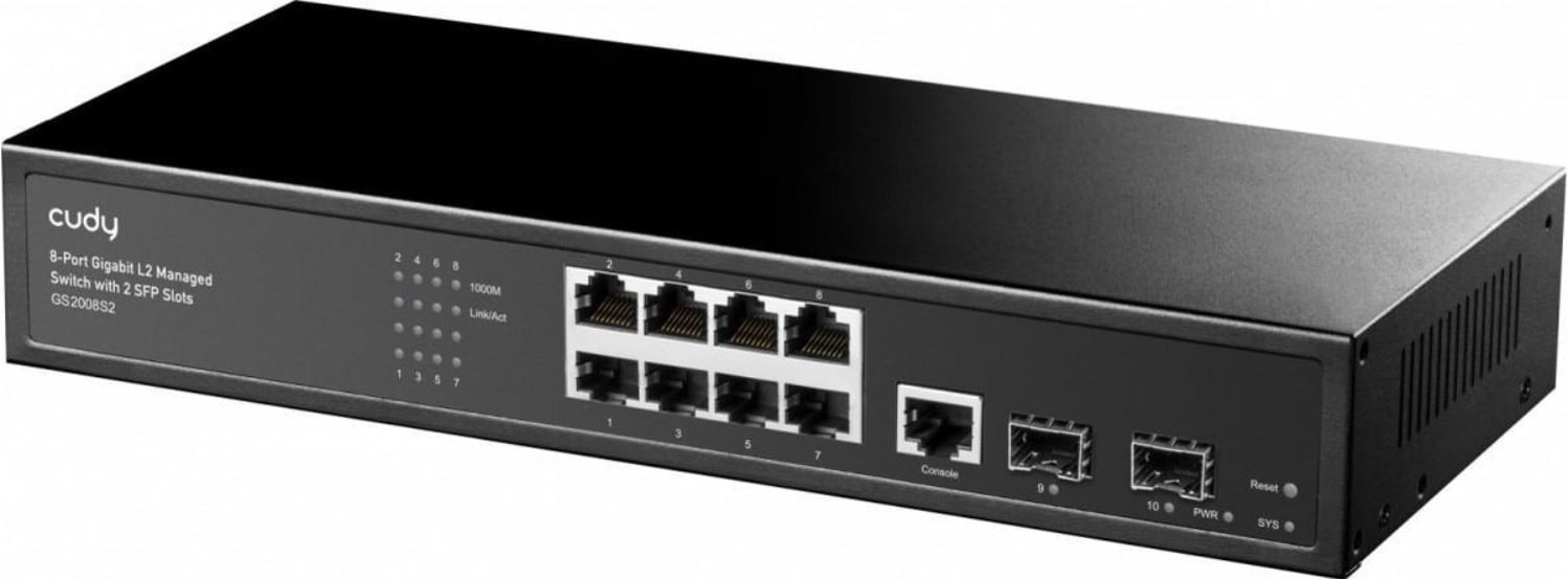 CUDY Cudy GS2008S2 switch di rete Gestito L2 Gigabit Ethernet (10/100/1000) 1U Nero - RETI | TecnoCARE.net Sabaudia, Latina, Terracina, San Felice Circeo e Pontinia
