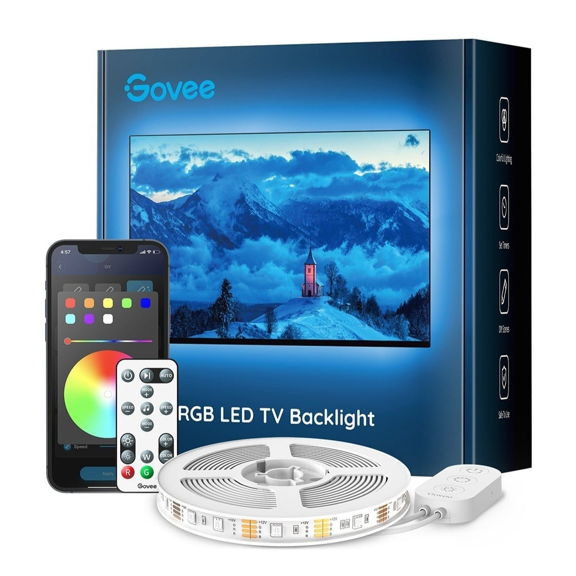 GOVEE Govee H6179 retroilluminazione TV | Striscia LED | per TV 46-60 pollici, Bluetooth, RGB - LAMPADINE | TecnoCARE.net Sabaudia, Latina, Terracina, San Felice Circeo e Pontinia