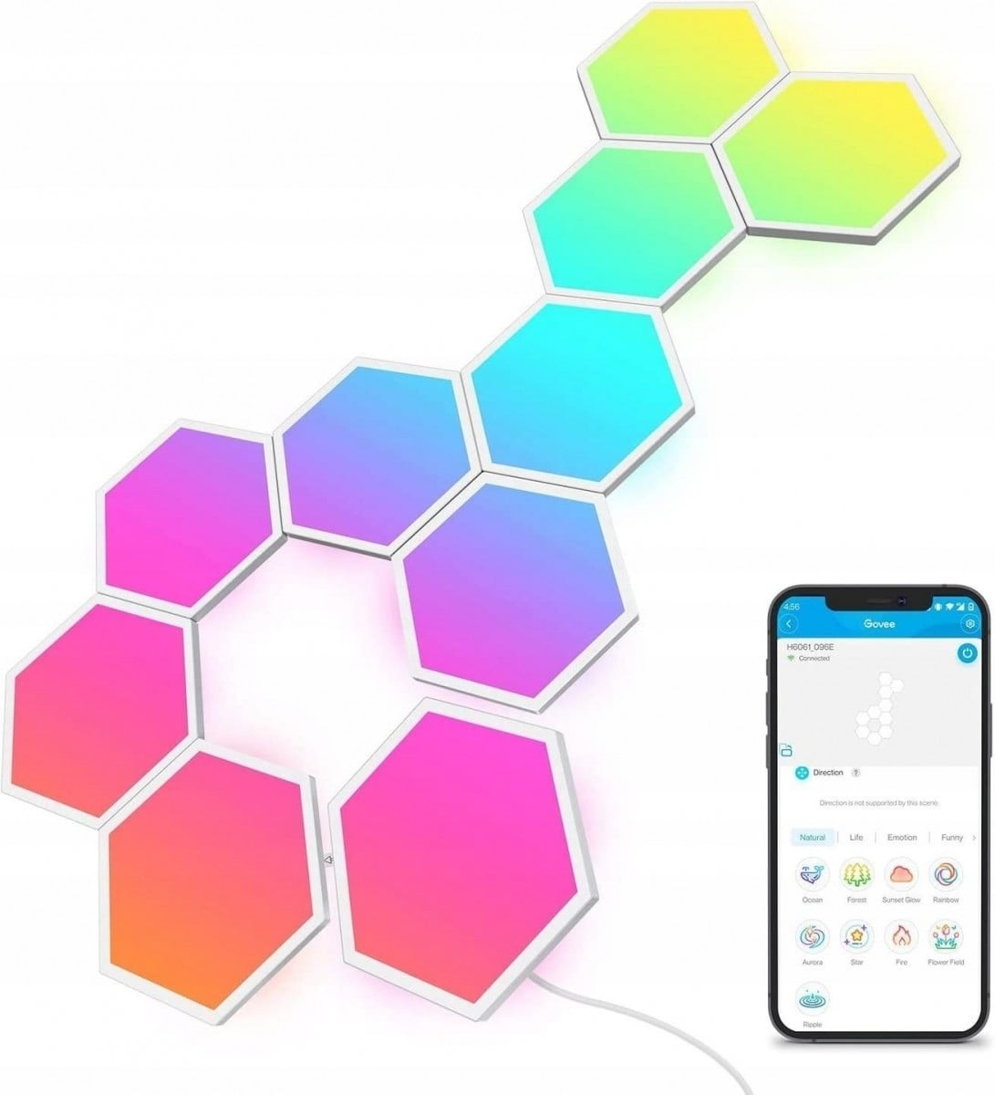 GOVEE Govee H6061 Glide Hexa | Pannelli LED | RGBIC - LAMPADINE | TecnoCARE.net Sabaudia, Latina, Terracina, San Felice Circeo e Pontinia