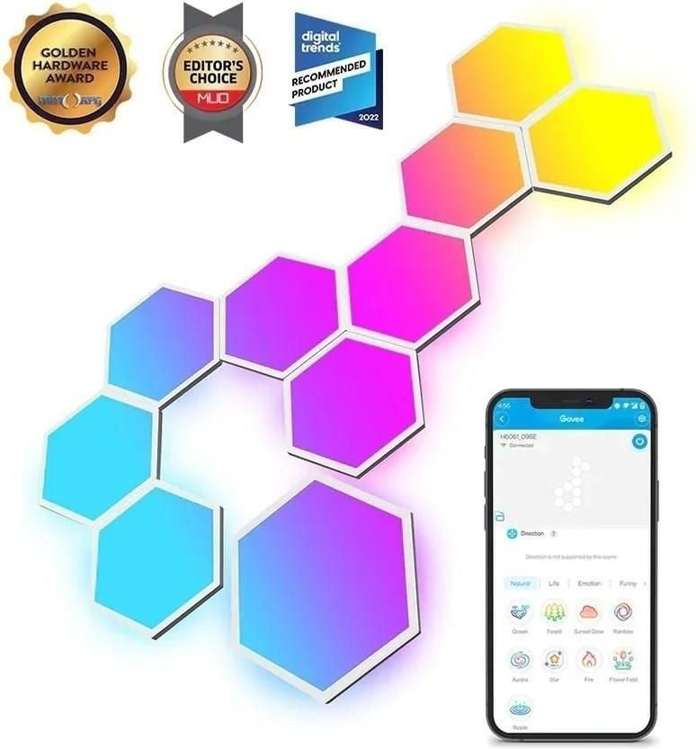 GOVEE Govee H6061 Glide Hexa | Pannelli LED | RGBIC - LAMPADINE | TecnoCARE.net Sabaudia, Latina, Terracina, San Felice Circeo e Pontinia