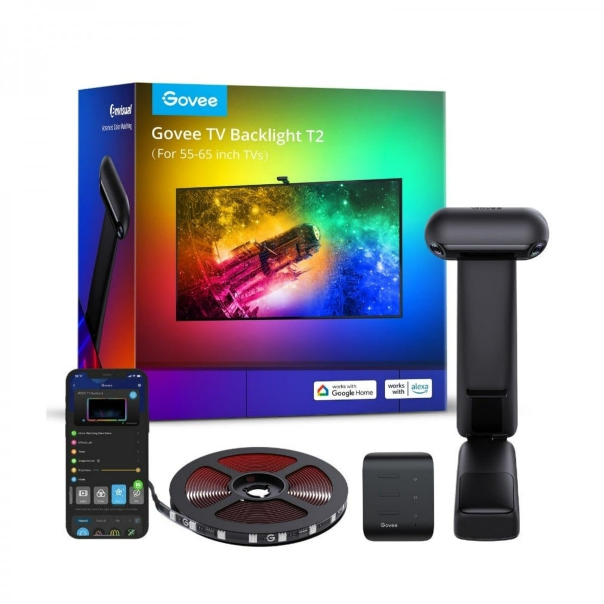 GOVEE Govee H605C Envisual TV Backlight T2 | Striscia LED | retroilluminazione per TV da 55-65 pollici, RGBIC, Wi-Fi+Bluetooth - LAMPADINE | TecnoCARE.net Sabaudia, Latina, Terracina, San Felice Circeo e Pontinia