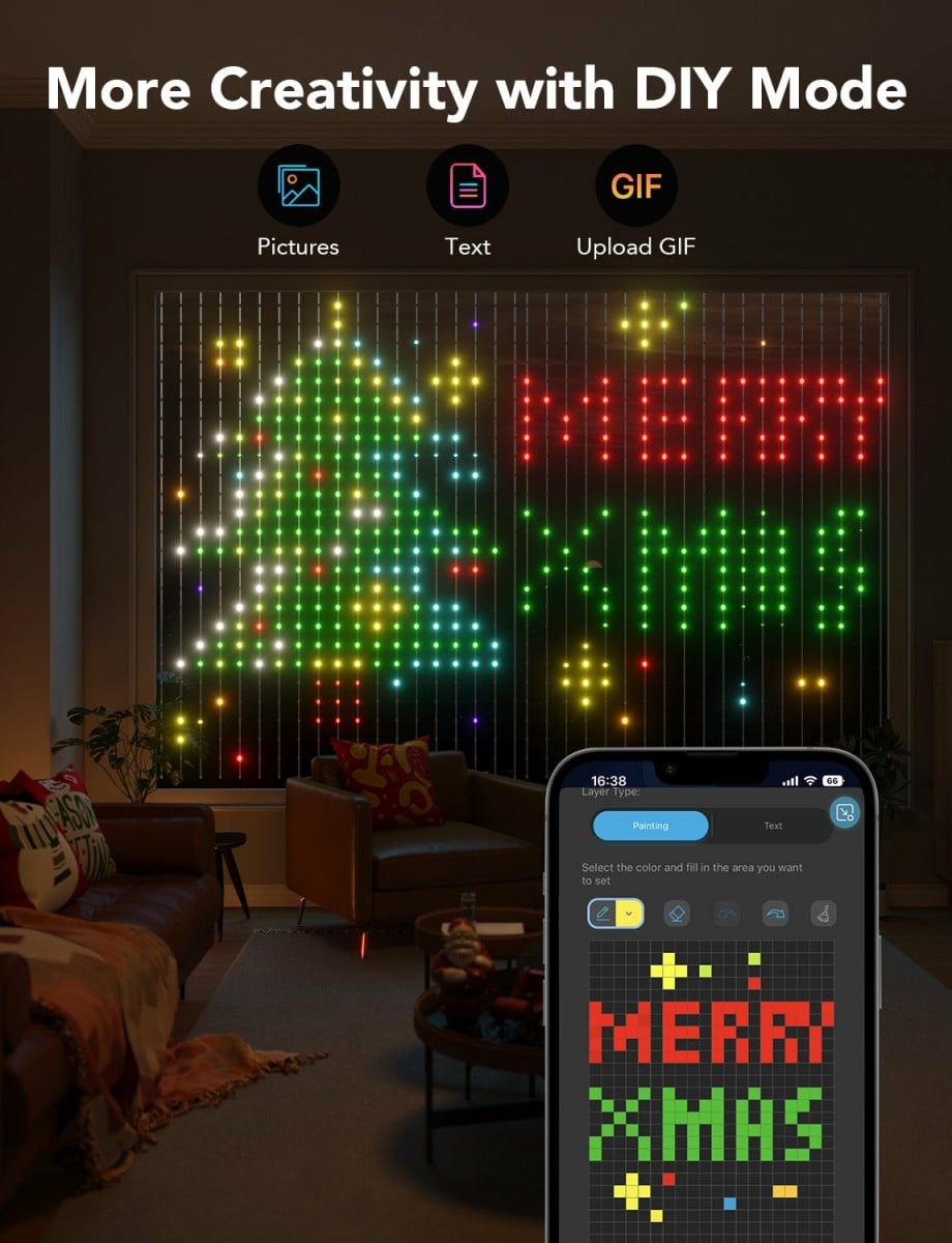 GOVEE Govee H70B1 Curtain Light | Tenda, luce a LED | Wi-Fi, Bluetooth, RGBIC, IP65 - LAMPADINE | TecnoCARE.net Sabaudia, Latina, Terracina, San Felice Circeo e Pontinia