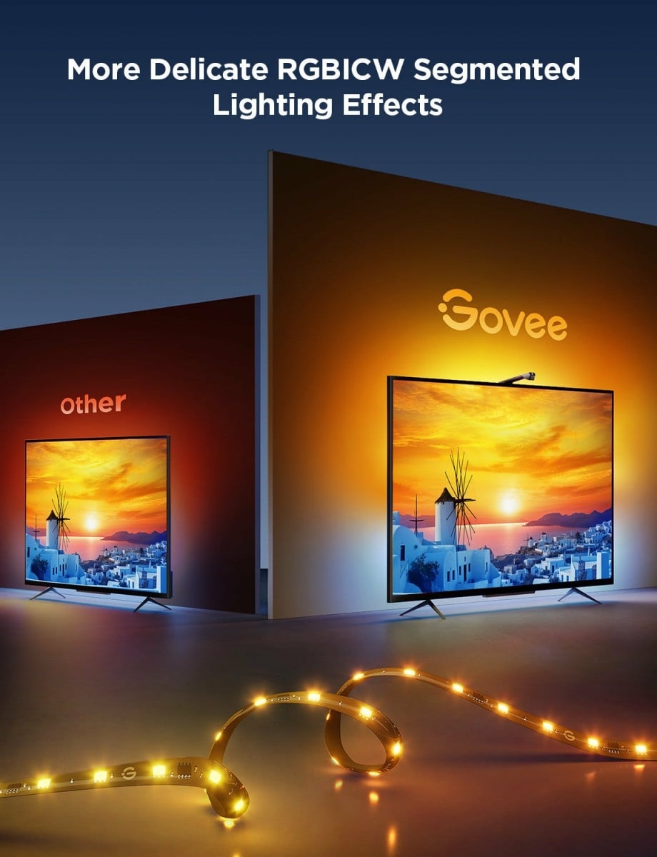 GOVEE Govee H6099 TV Backlight 3 Lite | Illuminazione LED | per TV 55-65 pollici, RGBICW, Wi-Fi+Bluetooth - LAMPADINE | TecnoCARE.net Sabaudia, Latina, Terracina, San Felice Circeo e Pontinia