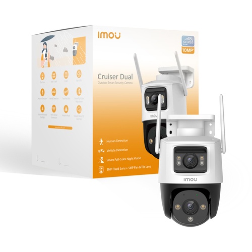 IMOU IMOU CRUISER DUAL 2 10MP TELECAMERA DOPPIA LENTE (FISSA E PTZ), VISIONE NOTTURNA, SMART TRACKING - TELECAMERE IP | TecnoCARE.net Sabaudia, Latina, Terracina, San Felice Circeo e Pontinia