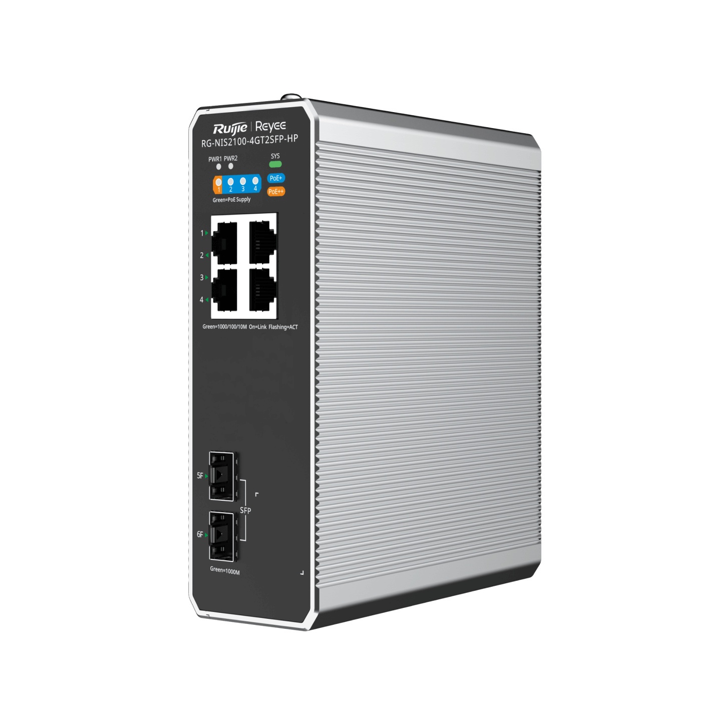 RUIJIEE REYEE CLOUD INDUSTRIAL SWITCH L2 FULL MANAGED IP40, 4XRJ45 GIGABIT, 2XSFP, 3 P. POE+ E 1 P. POE++ - SWITCH E HUB | TecnoCARE.net Sabaudia, Latina, Terracina, San Felice Circeo e Pontinia