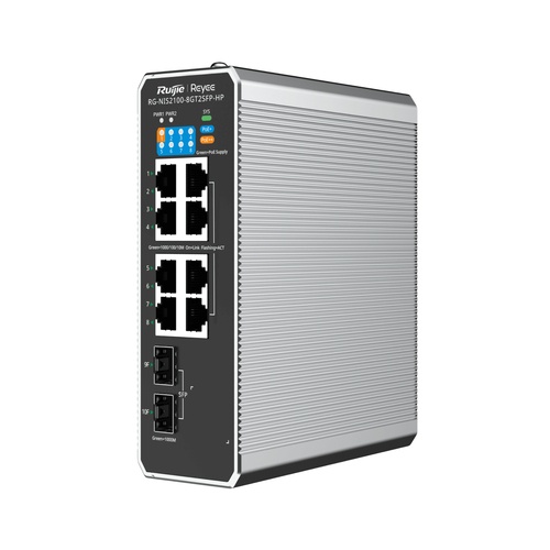 RUIJIEE REYEE CLOUD INDUSTRIAL SWITCH L2 FULL MANAGED IP40, 8XRJ45 GIGABIT, 2XSFP, 7 P. POE+ E 1 P. POE++ - SWITCH E HUB | TecnoCARE.net Sabaudia, Latina, Terracina, San Felice Circeo e Pontinia