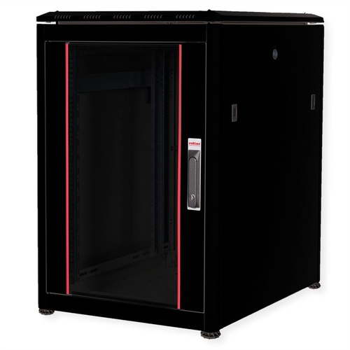 ROLINE ROLINE 19" CABINET NETWORK PRO 16U, 600x800 (WxD), PORTA IN VETRO, NERO - ARMADI RACK | TecnoCARE.net Sabaudia, Latina, Terracina, San Felice Circeo e Pontinia