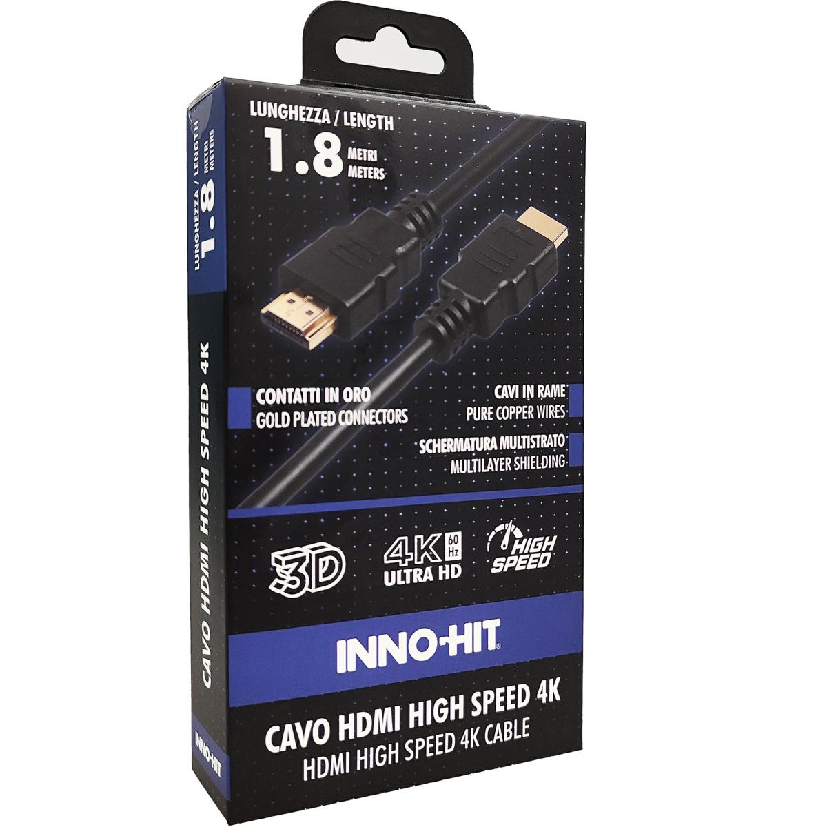 INNOHIT INNOHIT CAVO HDMI 4K HDR HIGH SPEED 60HZ 1,8 MT - CAVI HDMI/VGA/DVI/DP | TecnoCARE.net Sabaudia, Latina, Terracina, San Felice Circeo e Pontinia