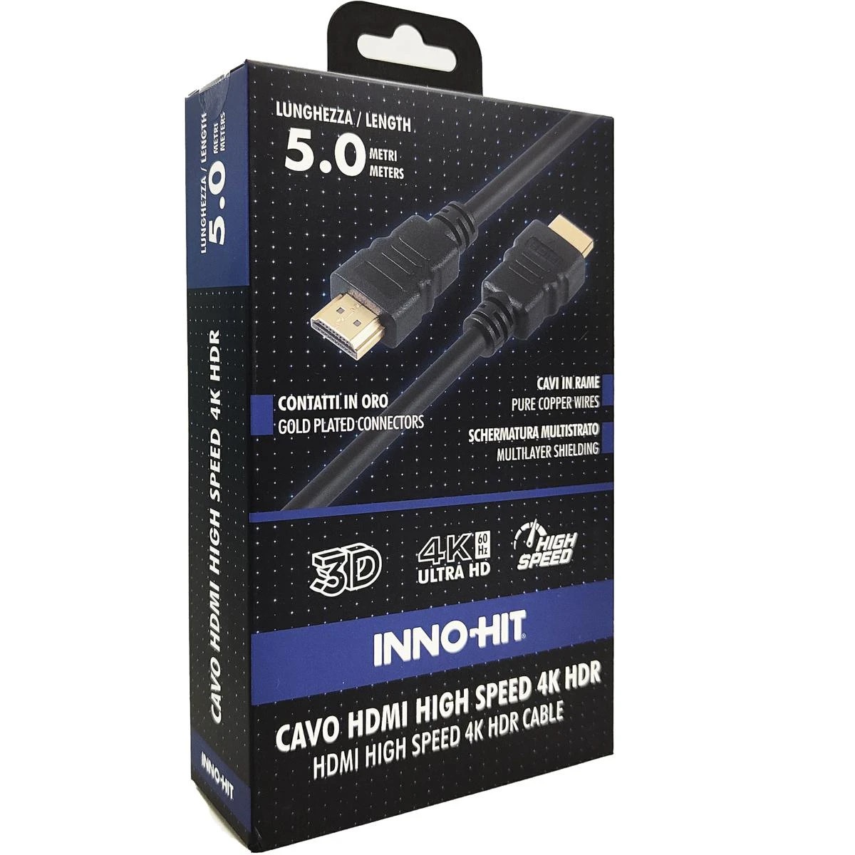 INNOHIT INNOHIT CAVO HDMI 4K HDR HIGH SPEED 60HZ 5 MT - CAVI HDMI/VGA/DVI/DP | TecnoCARE.net Sabaudia, Latina, Terracina, San Felice Circeo e Pontinia